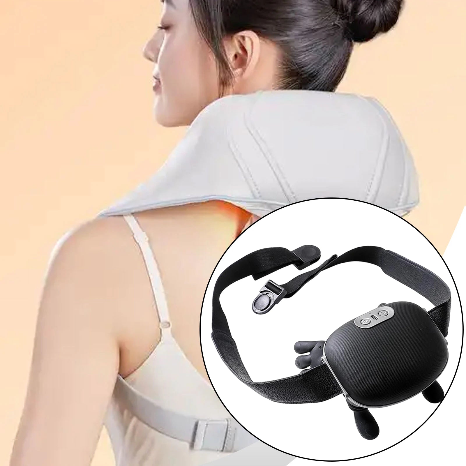 Masseur Cervical Chauffant Portable LUMIA™ – Relaxation du Cou & du Dos (3 Modes)