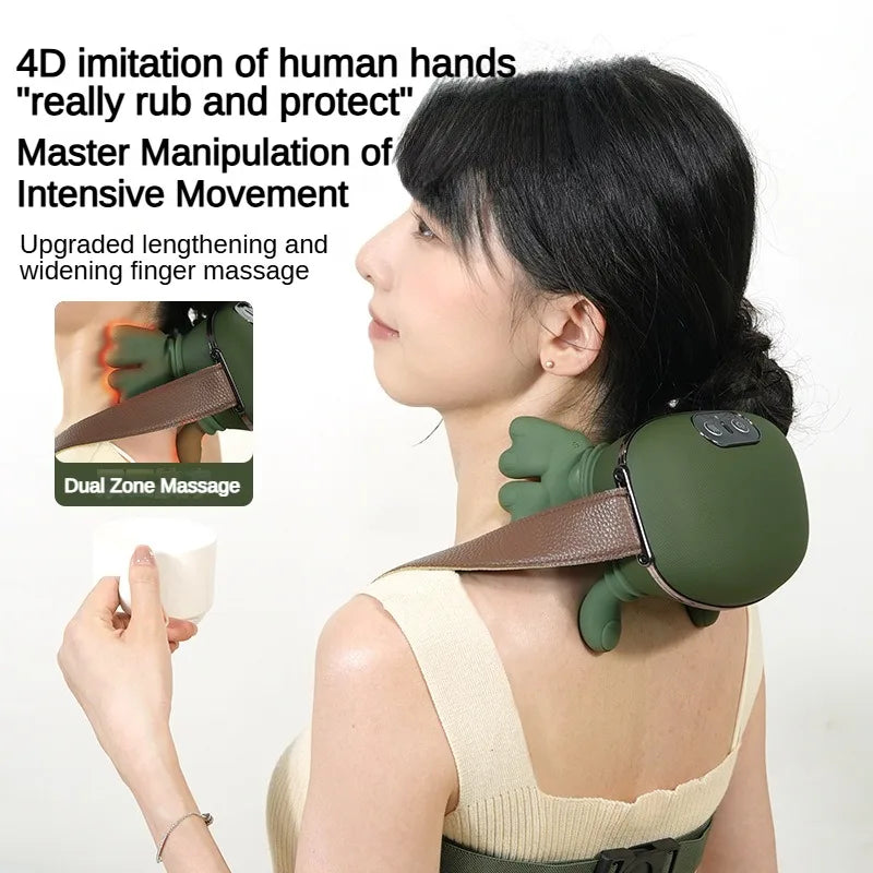 Masseur Cervical Chauffant Portable LUMIA™ – Relaxation du Cou & du Dos (3 Modes)