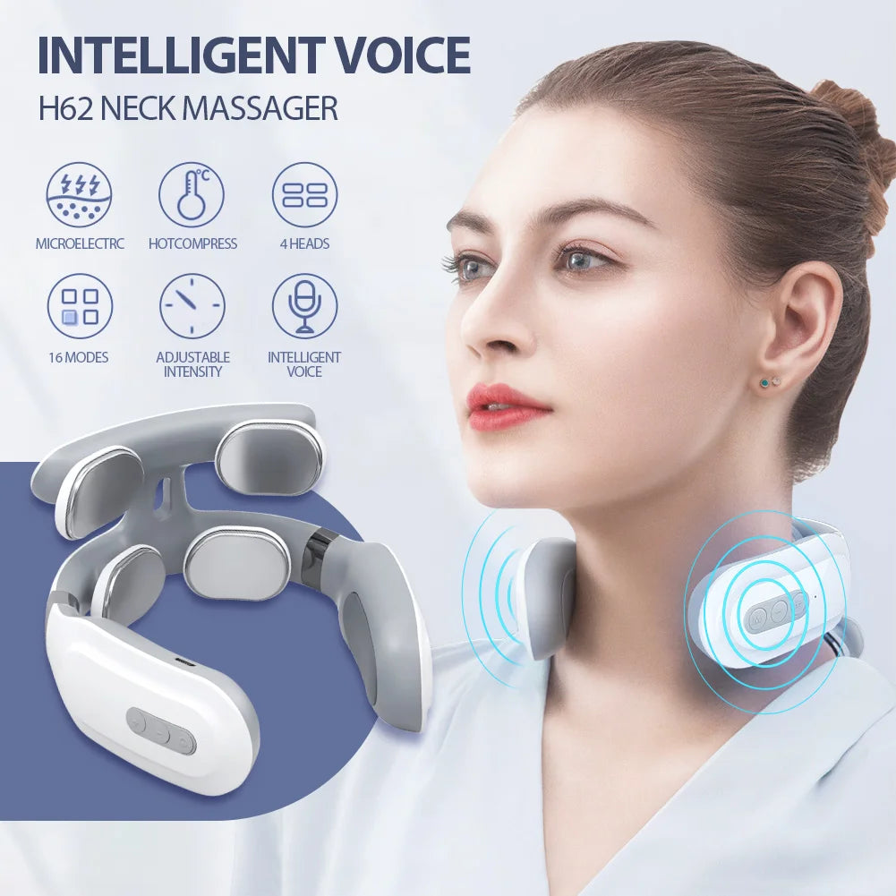 Masseur Cervical Électrique LUMIA™ – Impulsions Relaxantes & Chaleur Apaisante