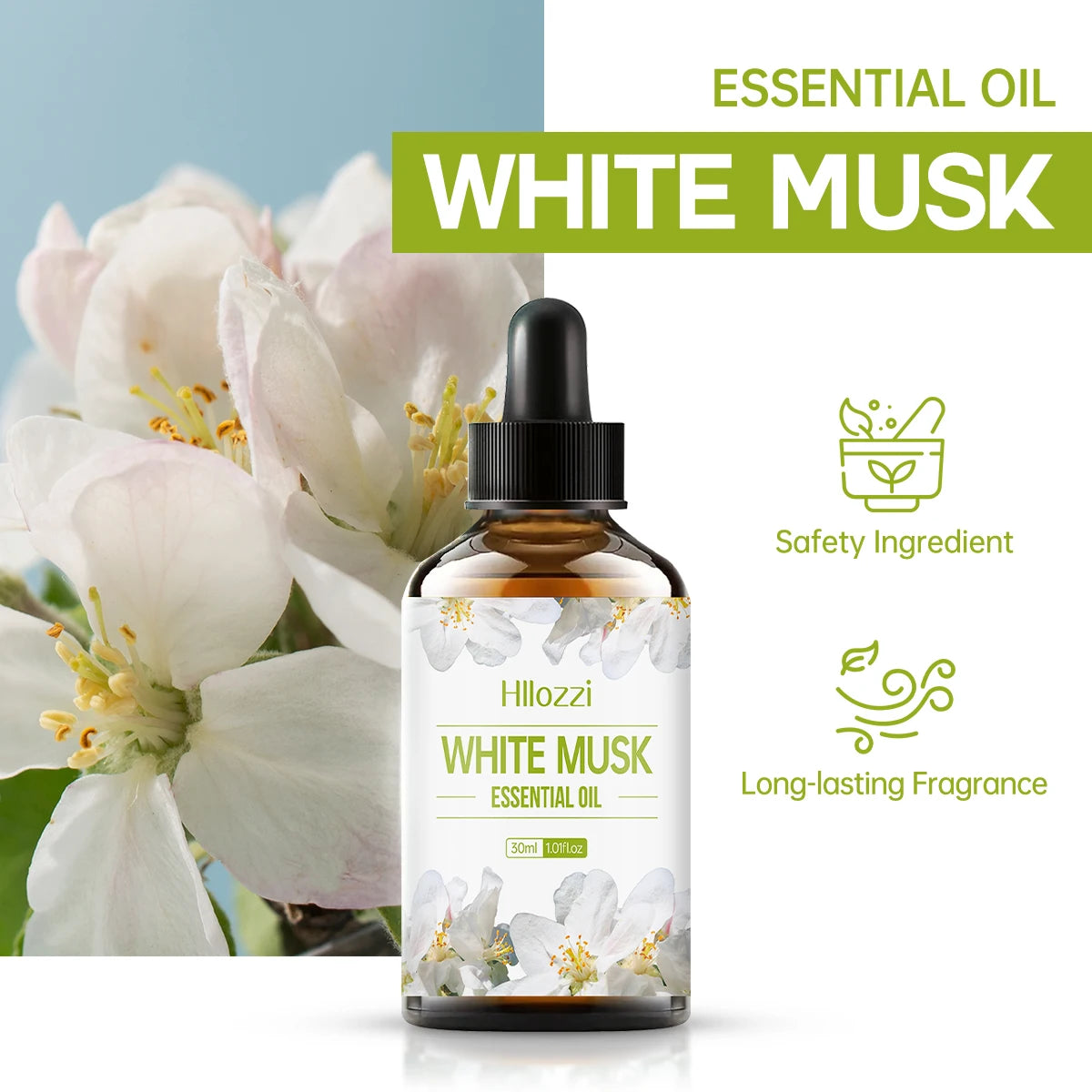 Huile Aromatique Musc Blanc & Vanille Blanche LUMIA™ – Soin Sensoriel & Ambiance Cocooning