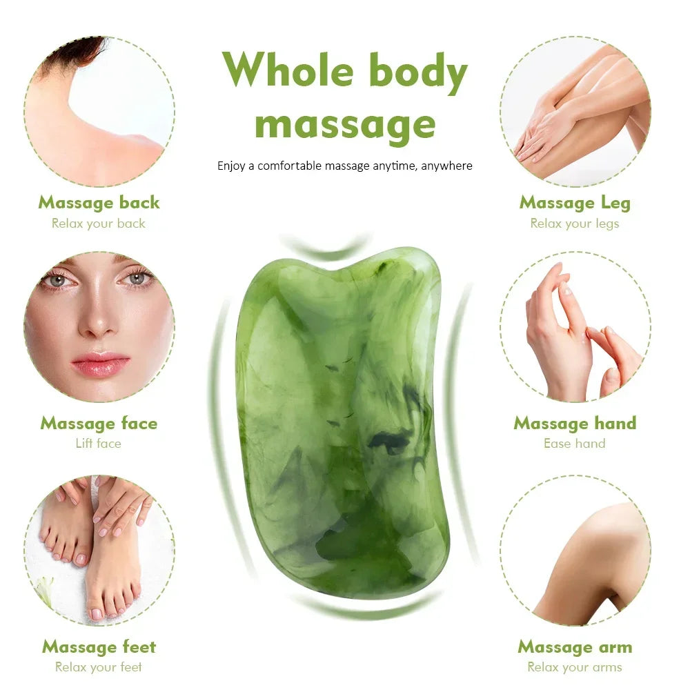 Coffret Guasha Énergétique LUMIA™ – Kit Massage Visage, Cou & Dos (7 Pièces)
