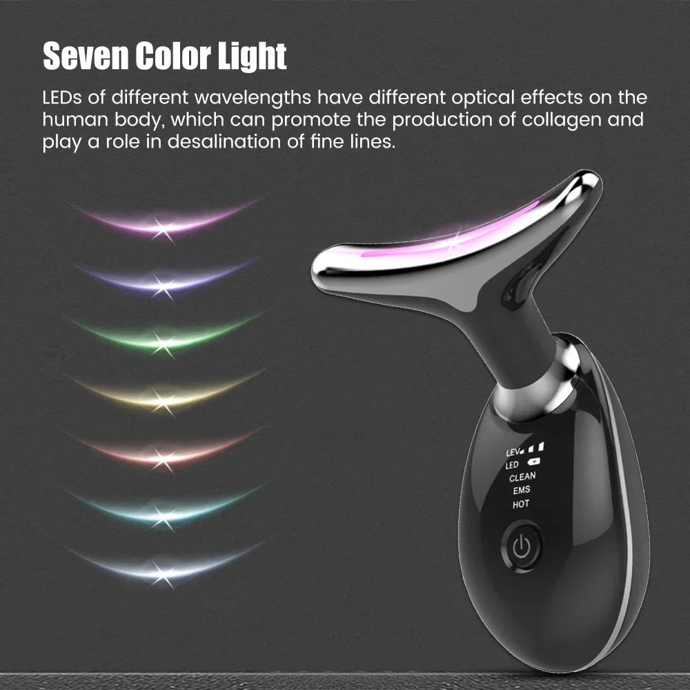 Masseur Visage & Cou LED LUMIA™ – Rituel Beauté Tonicité & Éclat