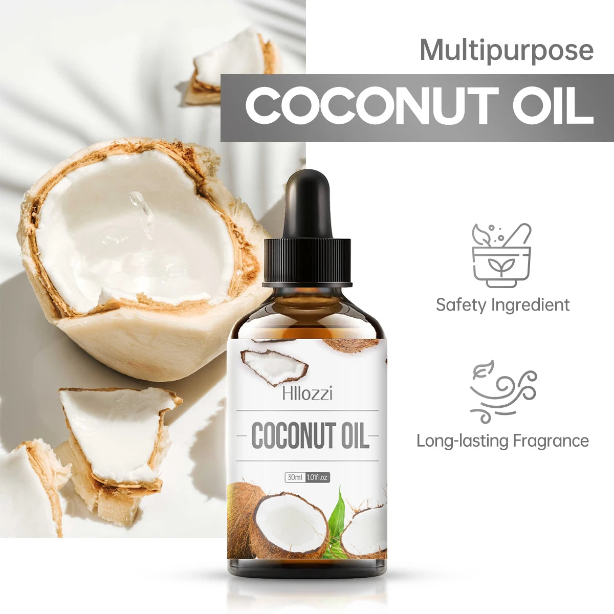 Huile de Coco Multi-Usage LUMIA™ – Massage, Aromathérapie & Soin Naturel