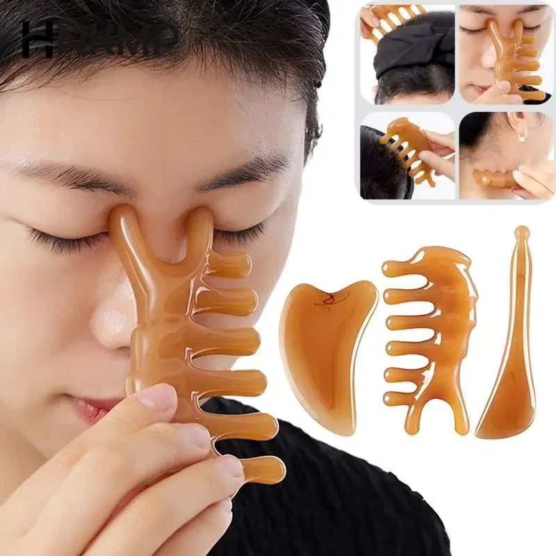 Planche de Massage Gua Sha LUMIA™ – Rituel Spa Visage & Corps en Résine Naturelle
