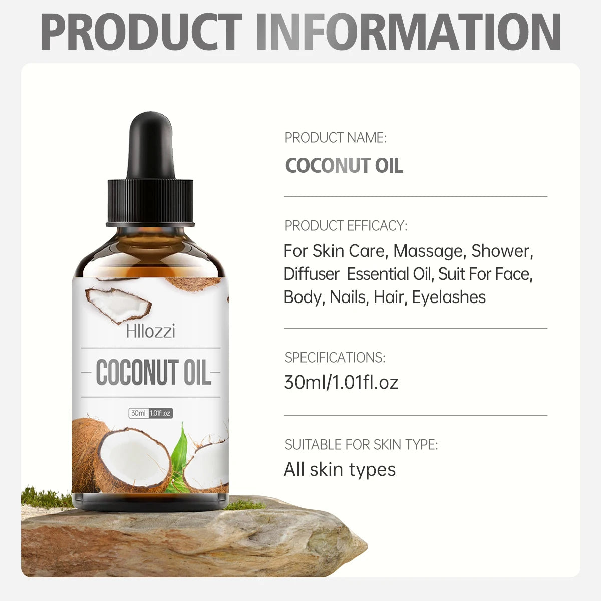 Huile de Coco Multi-Usage LUMIA™ – Massage, Aromathérapie & Soin Naturel