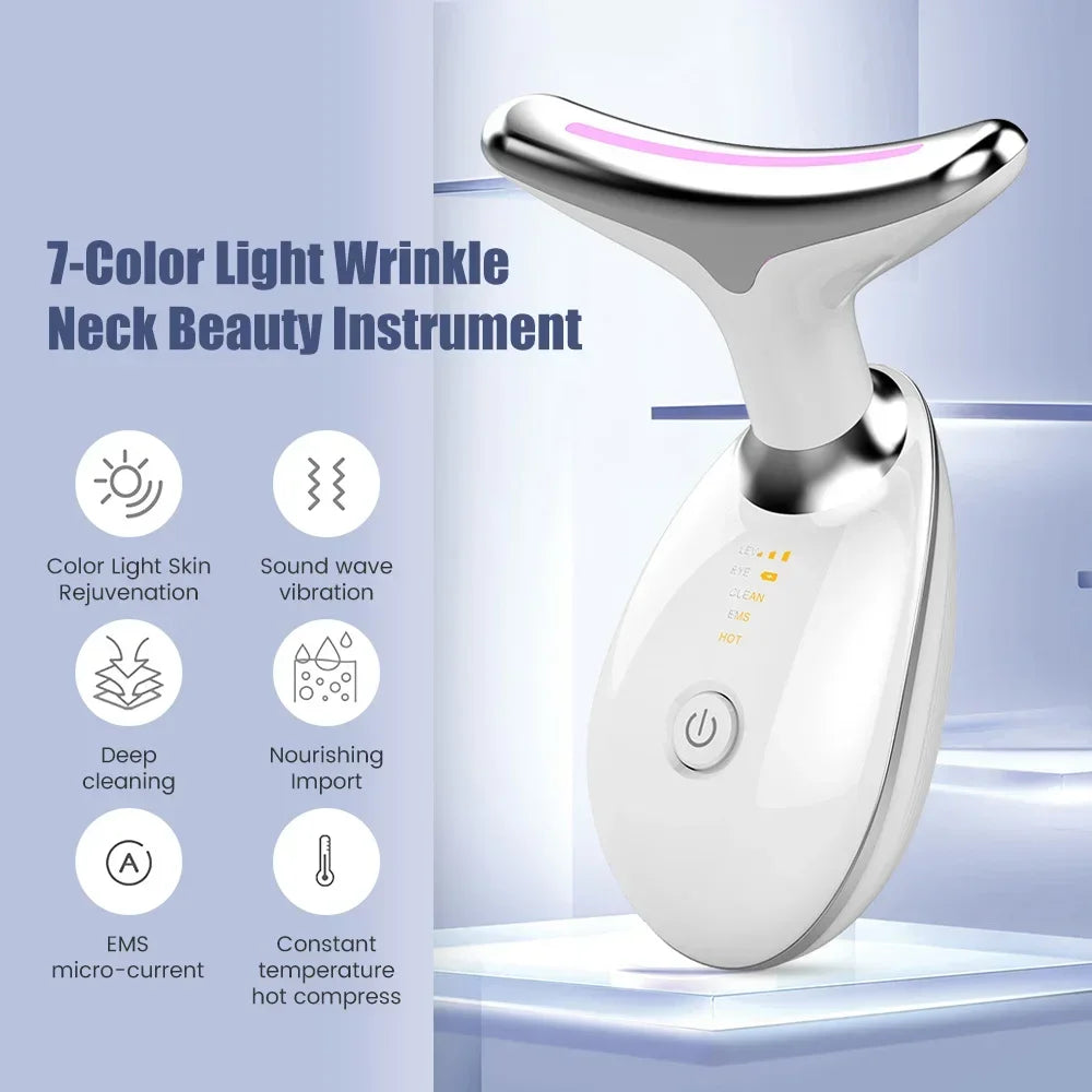 Masseur Visage & Cou LED LUMIA™ – Rituel Beauté Tonicité & Éclat
