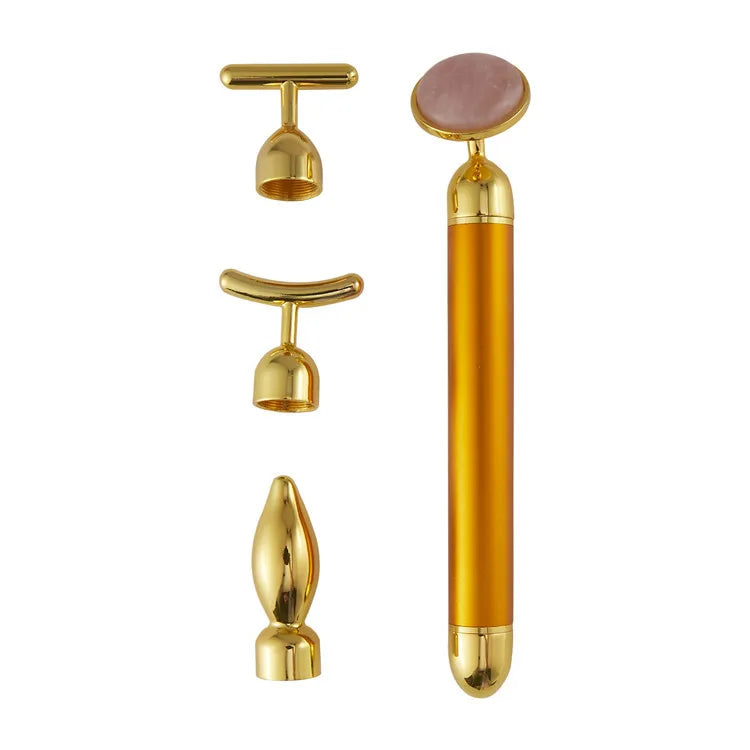 Rouleau de Quartz Rose Vibrant 4-en-1 LUMIA™ – Massage Visage & Regard, Rituel Beauté