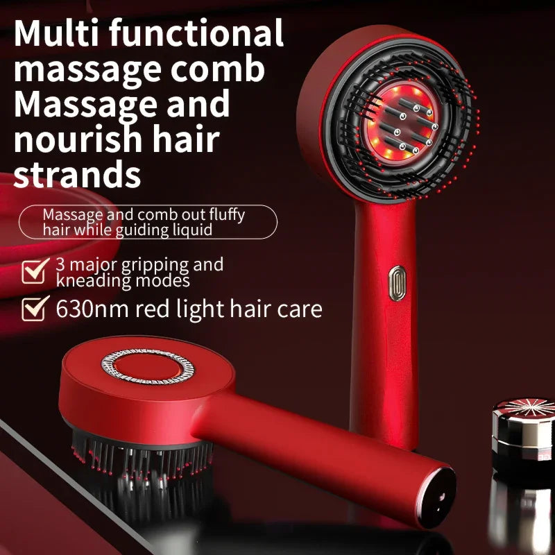 Peigne de Massage Électrique à Lumière Rouge LUMIA™ – Rituel Cuir Chevelu & Relaxation